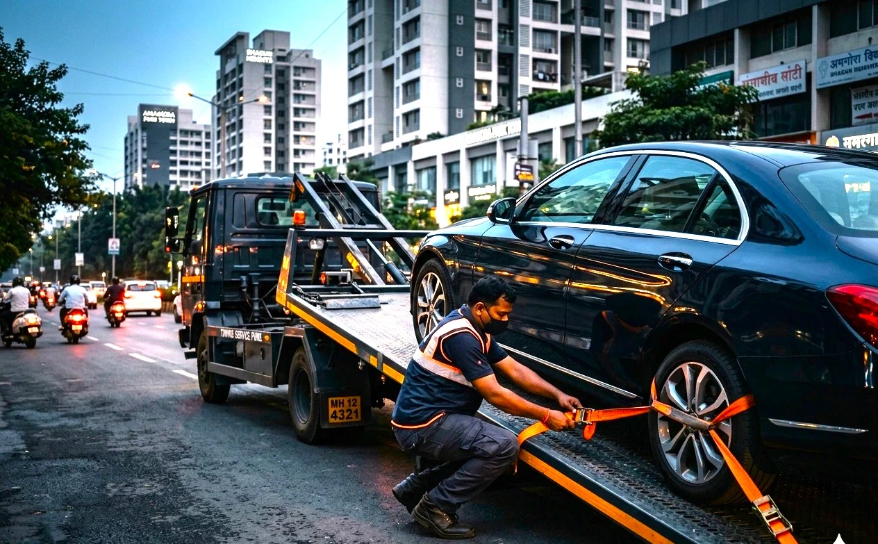 Car towing Pune flatbed service